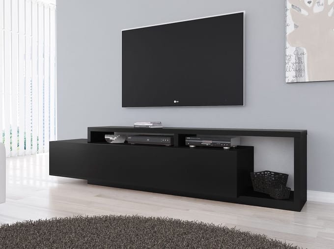 Meubella - TV-Meubel Bello - Mat Zwart - 219 cm