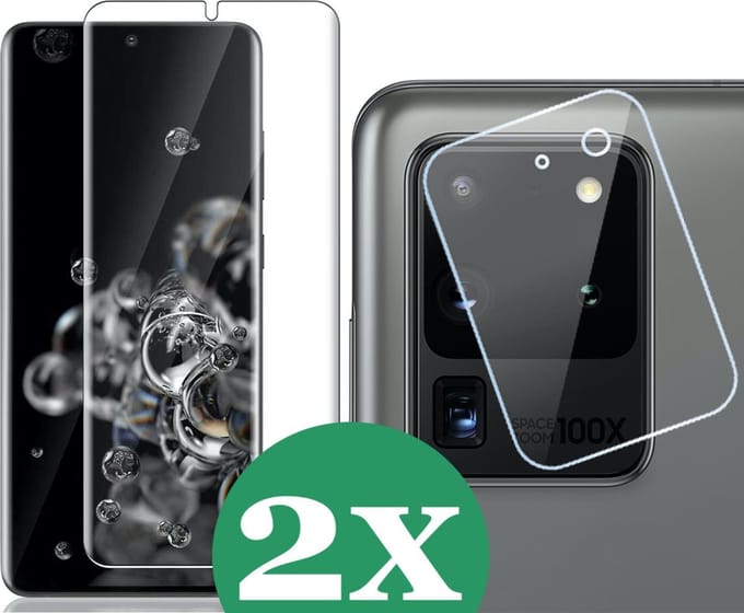 2x Screenprotector geschikt voor Samsung Galaxy S20 Ultra - 2x Camera Screen Protector