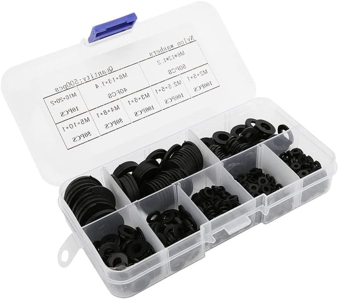 Set van 500 Nylon Plastic Wasmachines M2 tot M10 voor Betrouwbare Lastverdeling en Levensduur