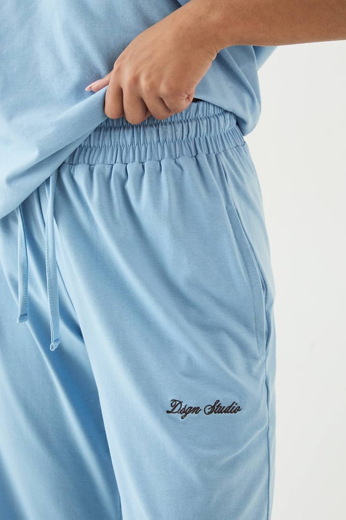 Dames Dsgn Studio Lounge Superzachte Wijde Pijpenbroek | Light Blue | Maat: Large
