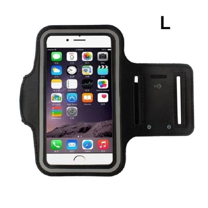 Grand noir - Support de brassard pour iPhone 12 Pro Max 11x7 + 5 7 pouces, étui de sport de plein air pour