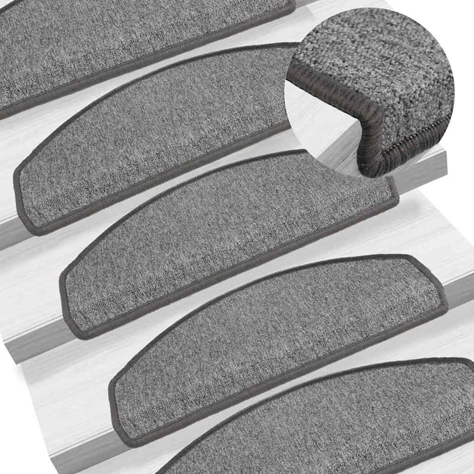 vidaXL - Trapmatten - 10 - st - 65 - x - 24 - x - 4 - cm - Non-Slip - Donkergrijs