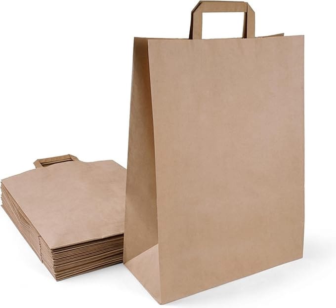 50x budget tassen bruin brede bodem staand M