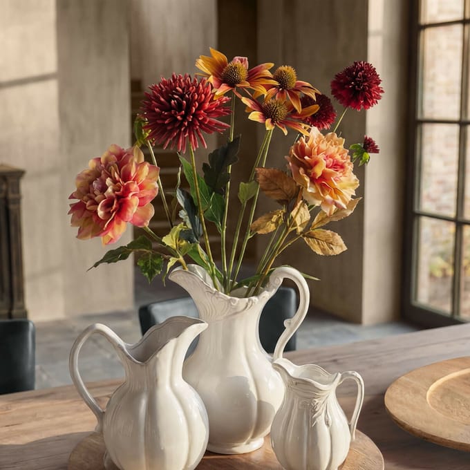 LOBERON Decoratieve bloem set van 4 Zévrine bont