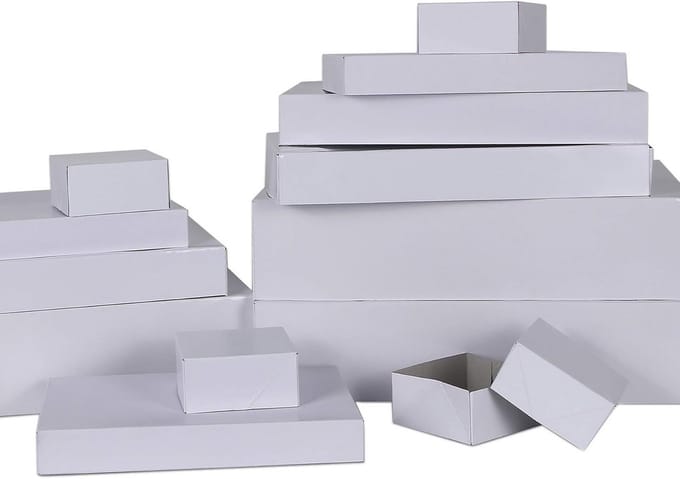 13-delige Set Witte Geschenkdozen met Deksel - Diverse Maten - Luxe Inpakdozen voor Cadeaus