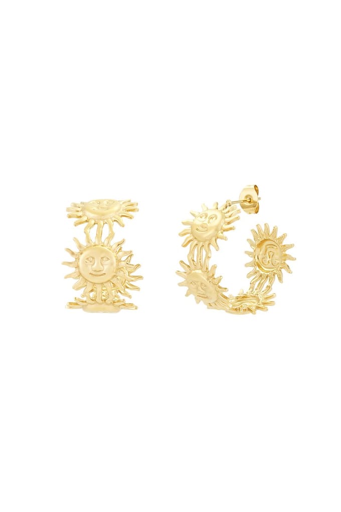 Oorbellen - Yehwang - Goud - Hoops - Zon - Zomer - Stainless steel