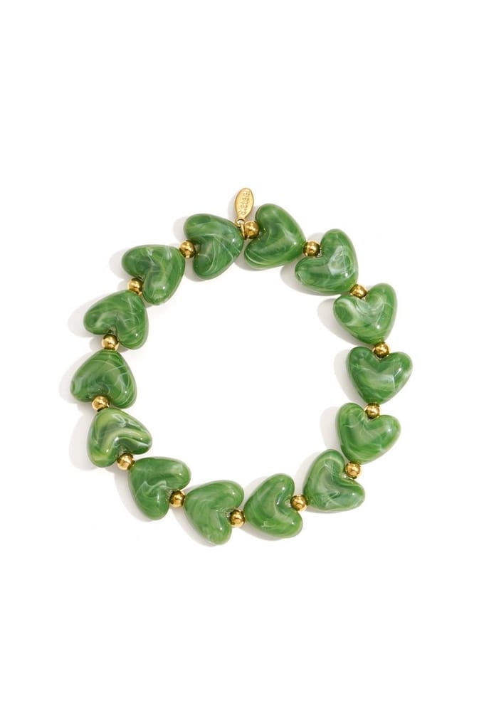 Bijoutheek Armband (Sieraad) Hartjes Groen