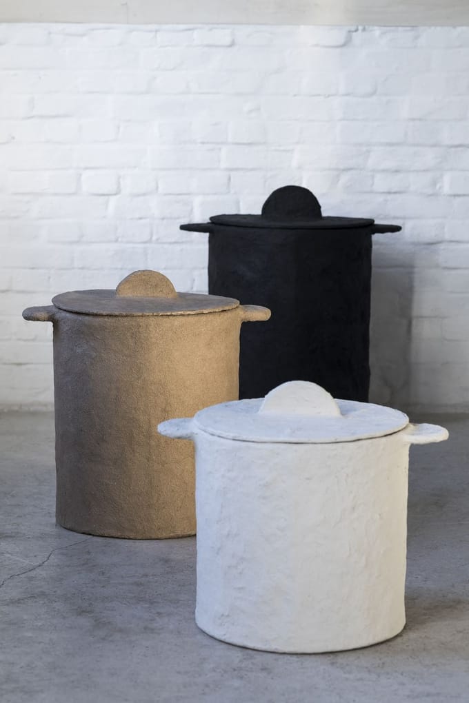 Serax - Marie Papier Mache Mand + Deksel - beige