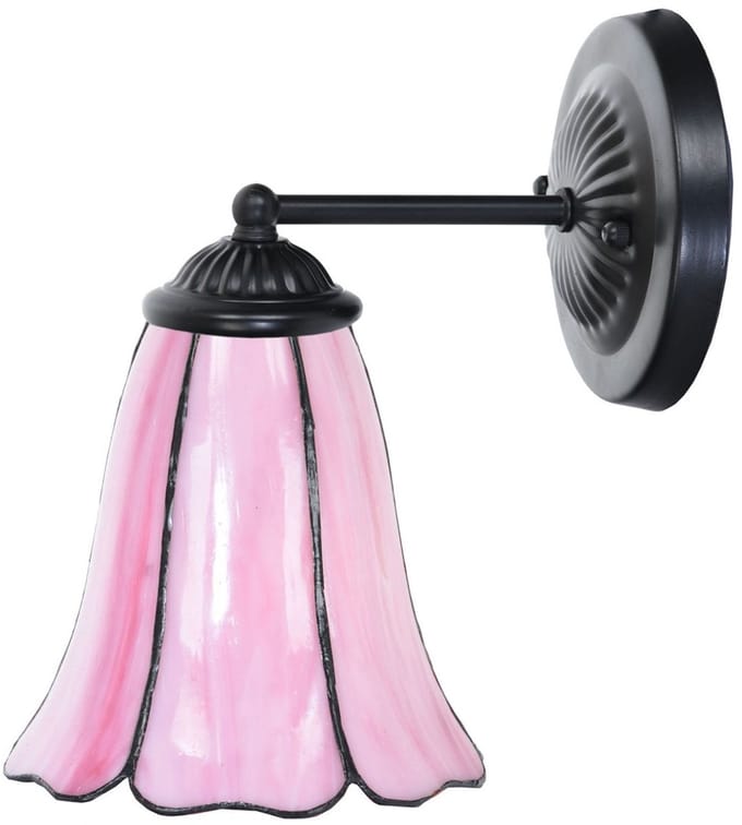 Tiffany wandlamp zwart met Liseron Pink - Art Deco Trade