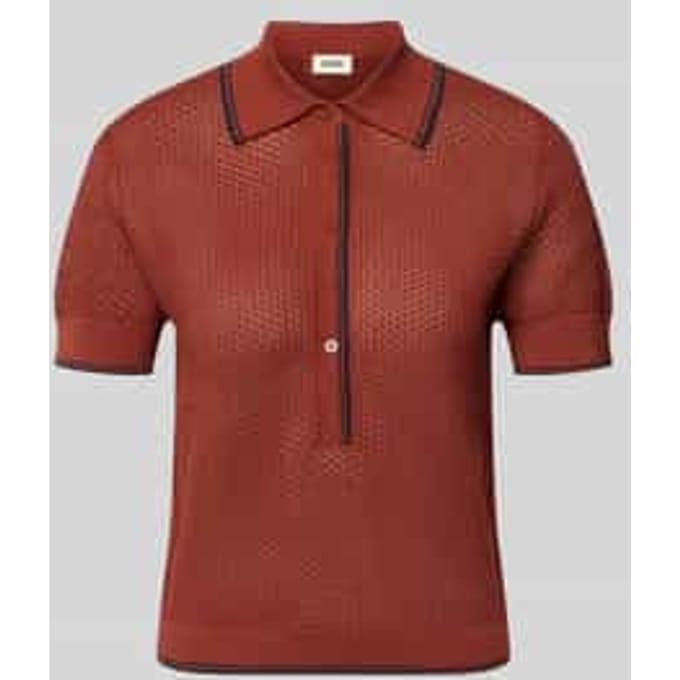 Gebreid shirt met polokraag en knoopsluiting model 'MEROPE'