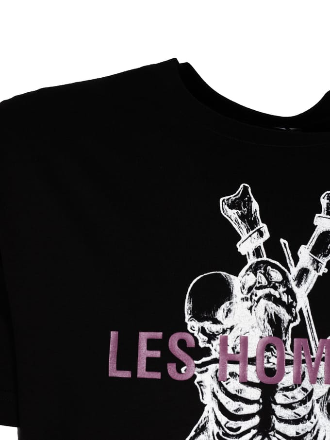 Les Hommes T-Shirt Skeleton Mannen zwart