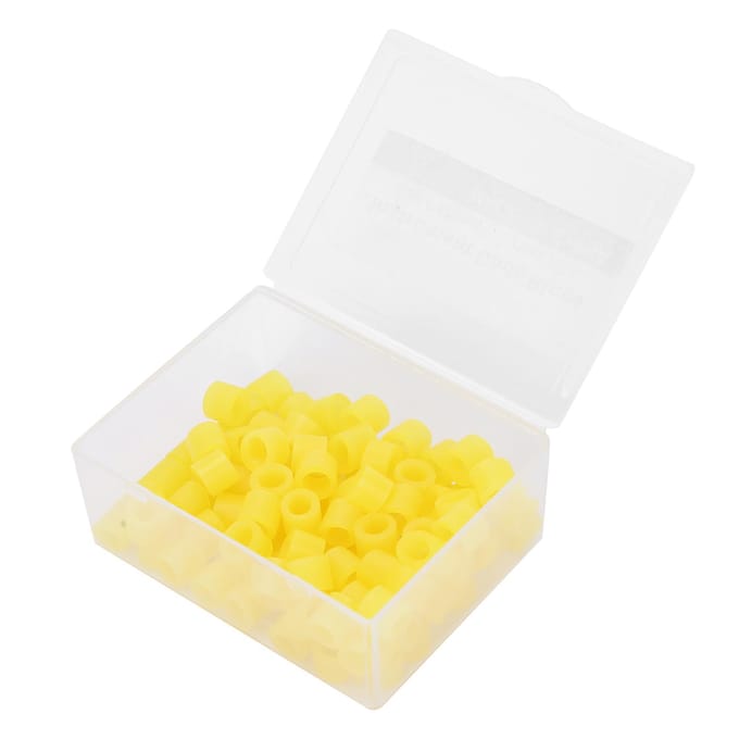 100 pièces Anneaux de Code Couleur Dentaire Silicone Non Toxique Anneaux de Code Couleur Dentaire Fournitures Accessoires(Jaune ) jaune
