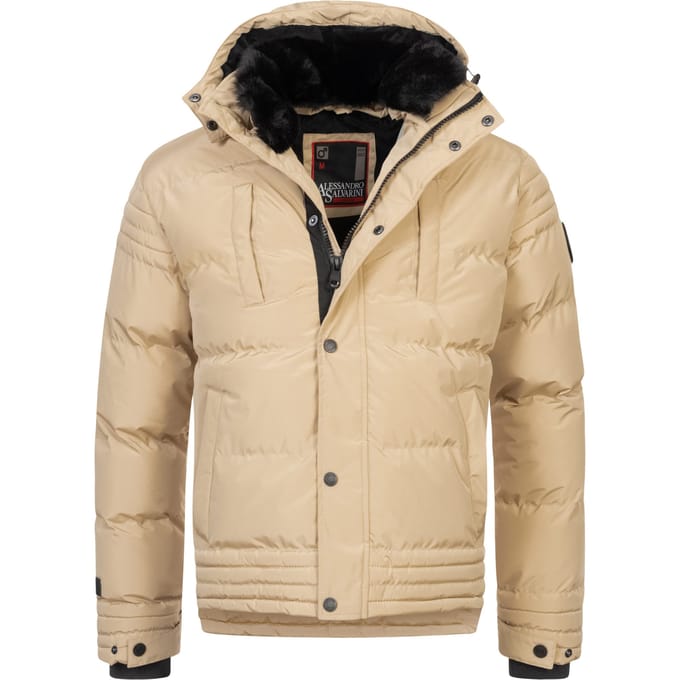 Alessandro Salvarini heren winterjas AS-281 met teddyvoering en afneembare capuchon