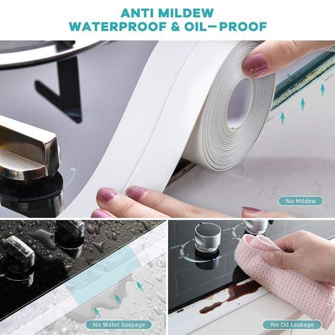 Afdichtingsstrip - ZEMINPEOEL - Wit Siliconen - 3,2M - Waterdicht - Schimmelwerend wit