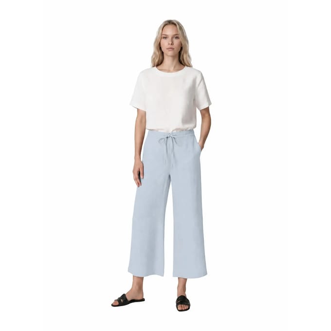 Damesbroek met wijde pijpen Haris Cotton Essentials Drawstring Waist