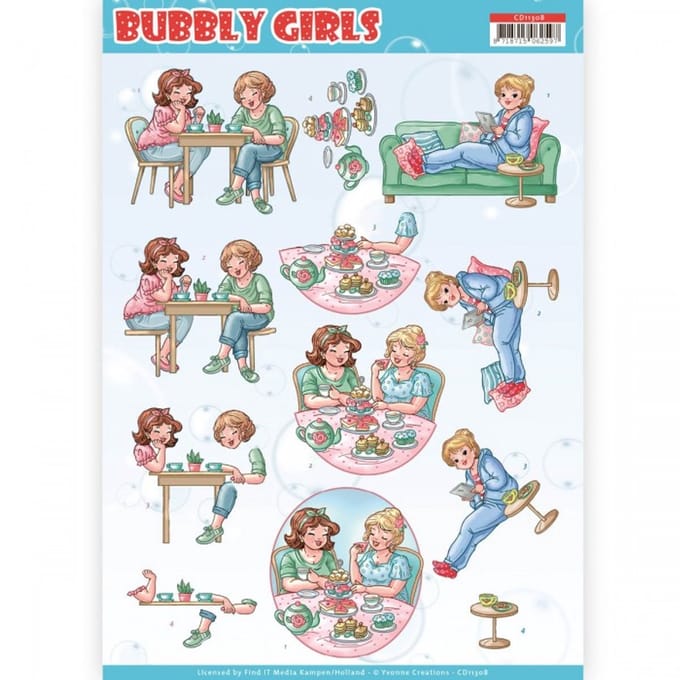 Me Time - Bubbly Girls 3D-Knipvel van Yvonne Creations 1 stuks