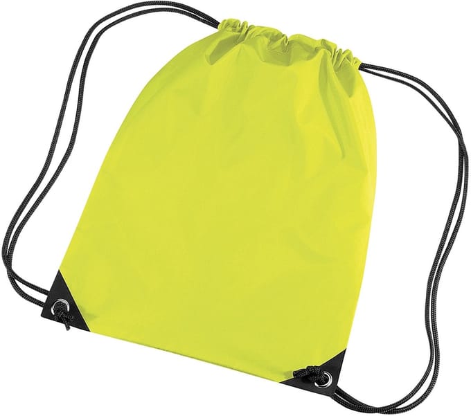 Bagbase Premium Gymsac Waterbestendige Zak (11 Liter) (Fluorescerend Geel)