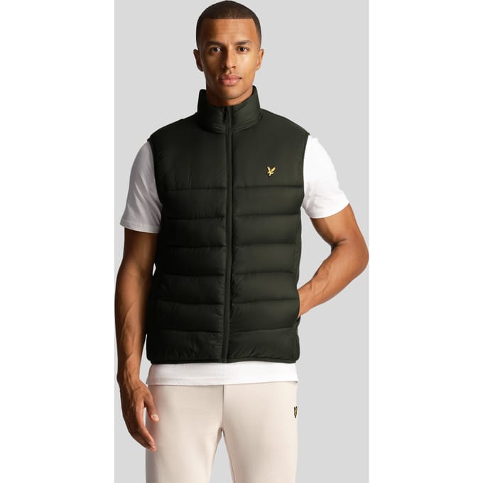 Lyle & Scott Gewatteerd Gilet in Olijf