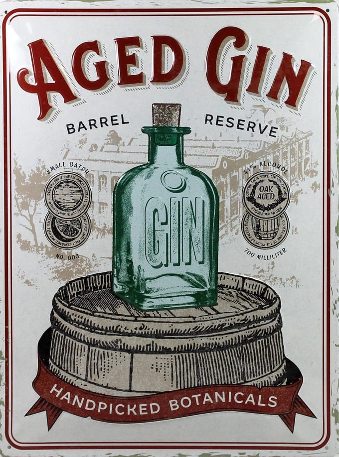 Wandbord - Aged Gin Handpicked Botanicals - 30x40cm