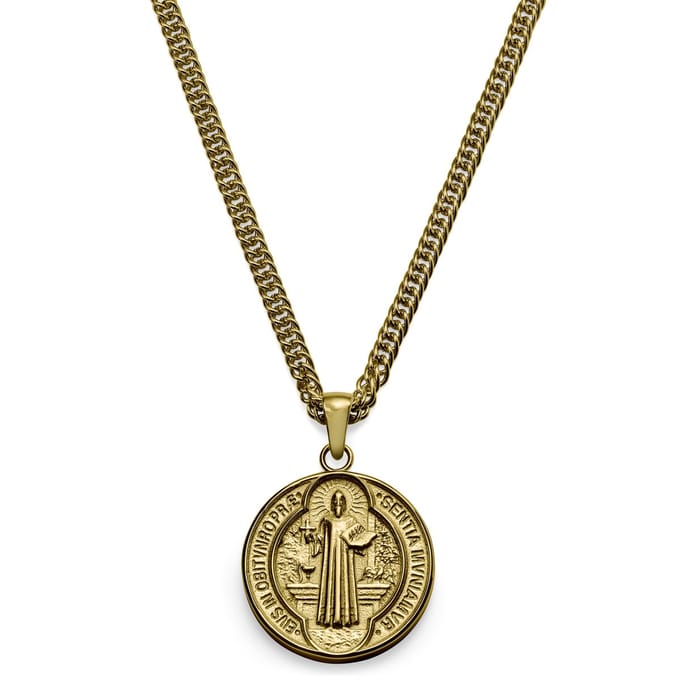 Sanctus | Goudkleurige Medaillonketting van de H. Benedictus