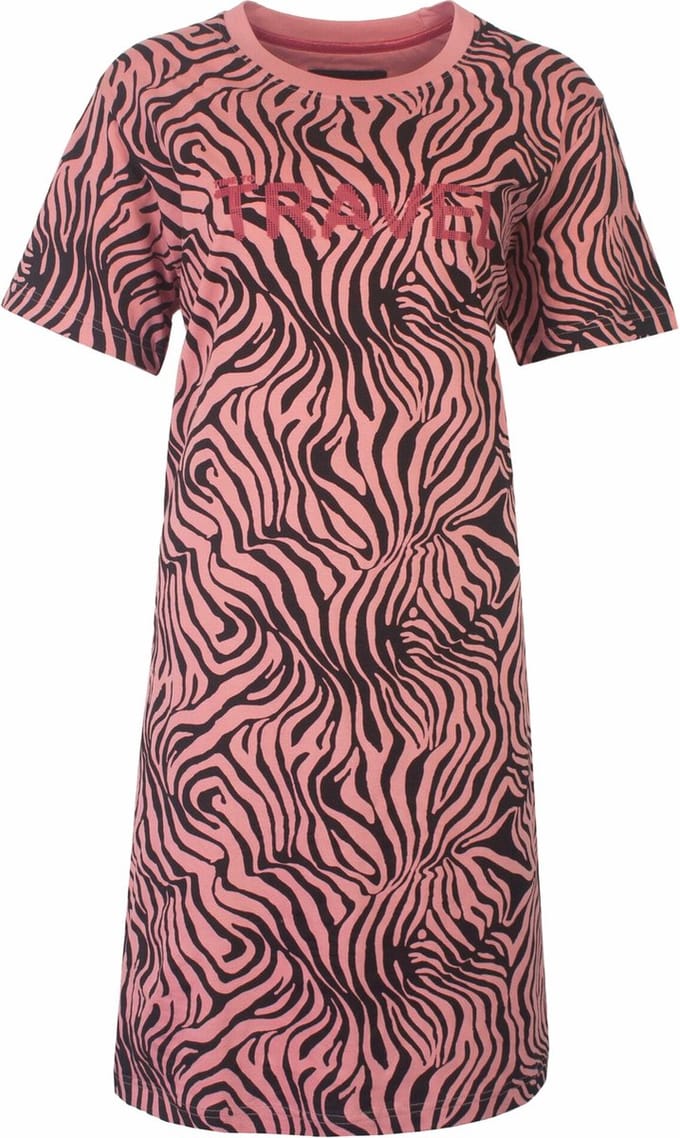 Irresistible Dames Nachthemd - Katoen - Zebra Print - Rose - Maat M