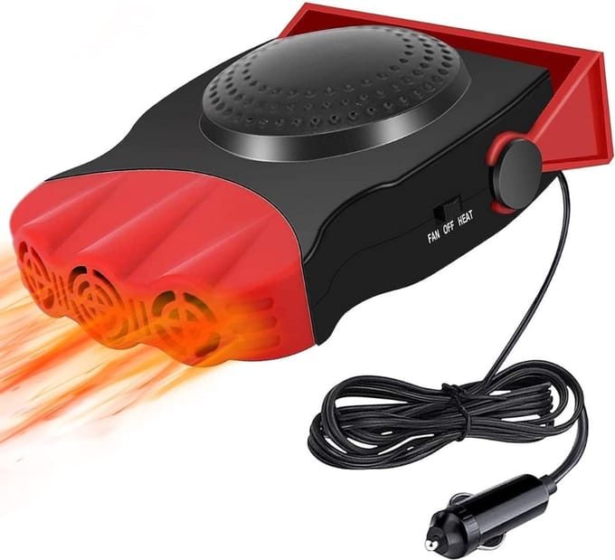 Auto Verwarming Ventilator - Auto Kachel 12 Volt - Heater - Ontdooier - Rood
