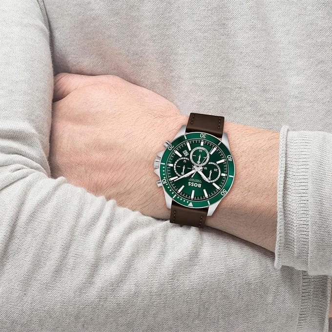 Hugo Boss 1514098 Troper Groen Herenhorloge 45 black