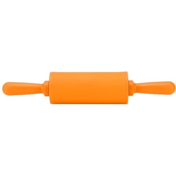 Nieuwe antiaanbak siliconen deegroller met plastic handvat, oranje oranje