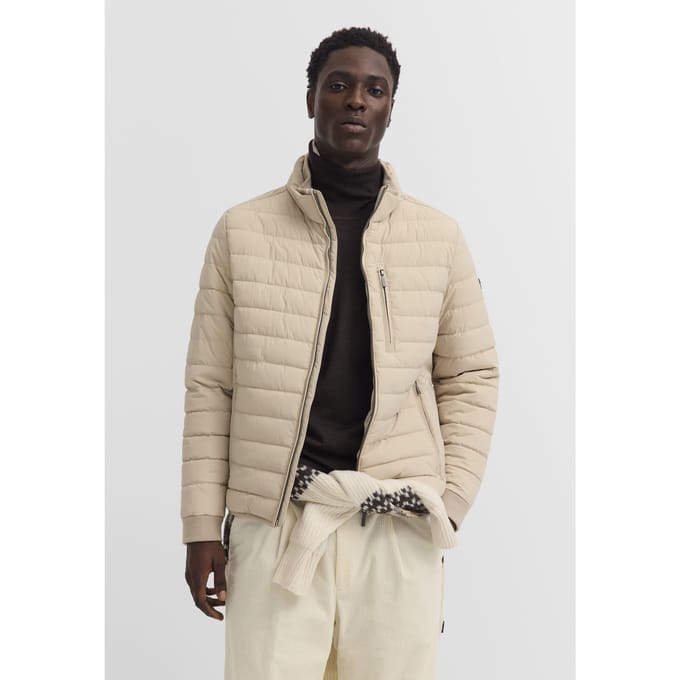 Bugatti Herren Blouson met stretch en gewatteerd effect, opstaande kraag