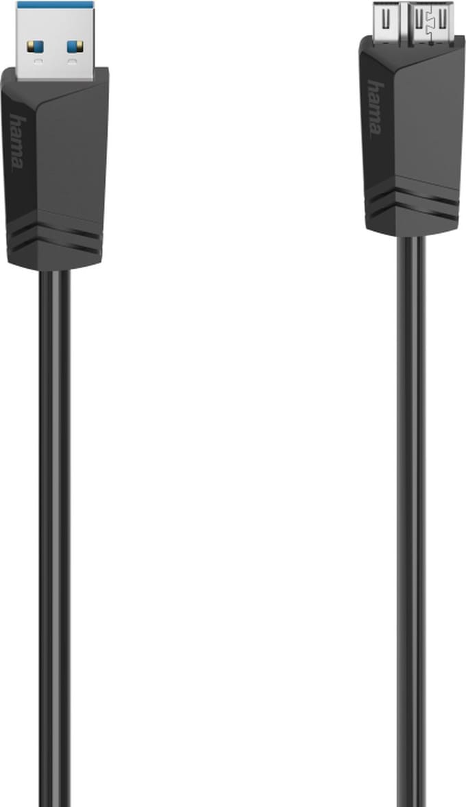 Hama 00200626 USB-kabel USB 3.0 USB-micro-A stekker 0.75 m Zwart Afgeschermd (dubbel)