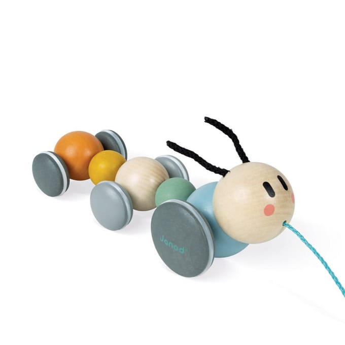 Janod - Sweet Cocoon - Houten trekfiguur - Rups