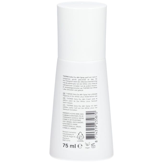 THERME Anti-Transpirant Extra Dry 48H Spray - 75 ml - Zen White Lotus
