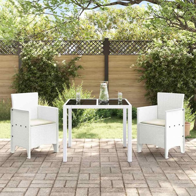 vidaXL Tuinstoel met kussen 2 pcs Wit 53 x 49 x 85 cm Polypropyleen