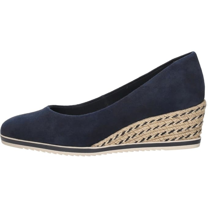 Tamaris Pumps met sleehak blauw Leer - Dames - Maat 41