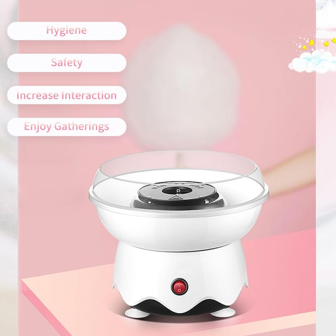 Machine à guimauve domestique pour enfants, moteur en cuivre pur haute puissance 400W avec plaque anti-éclaboussures US Plug blanc
