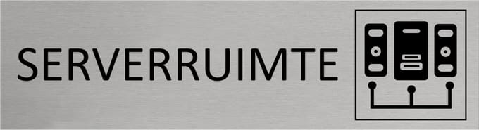 CombiCraft Aluminium deurbordje Serverruimte 165x45mm - per stuk