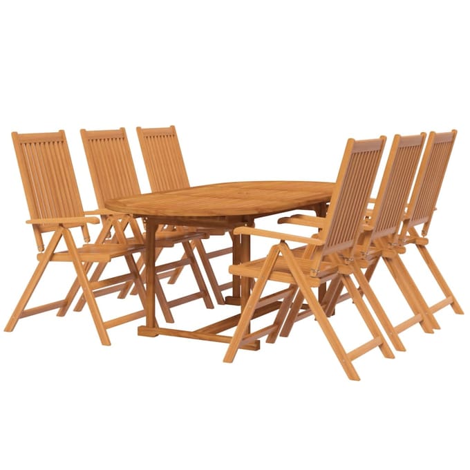 vidaXL - 7-delige - Tuinset - massief - acaciahout - 120-170 - cm