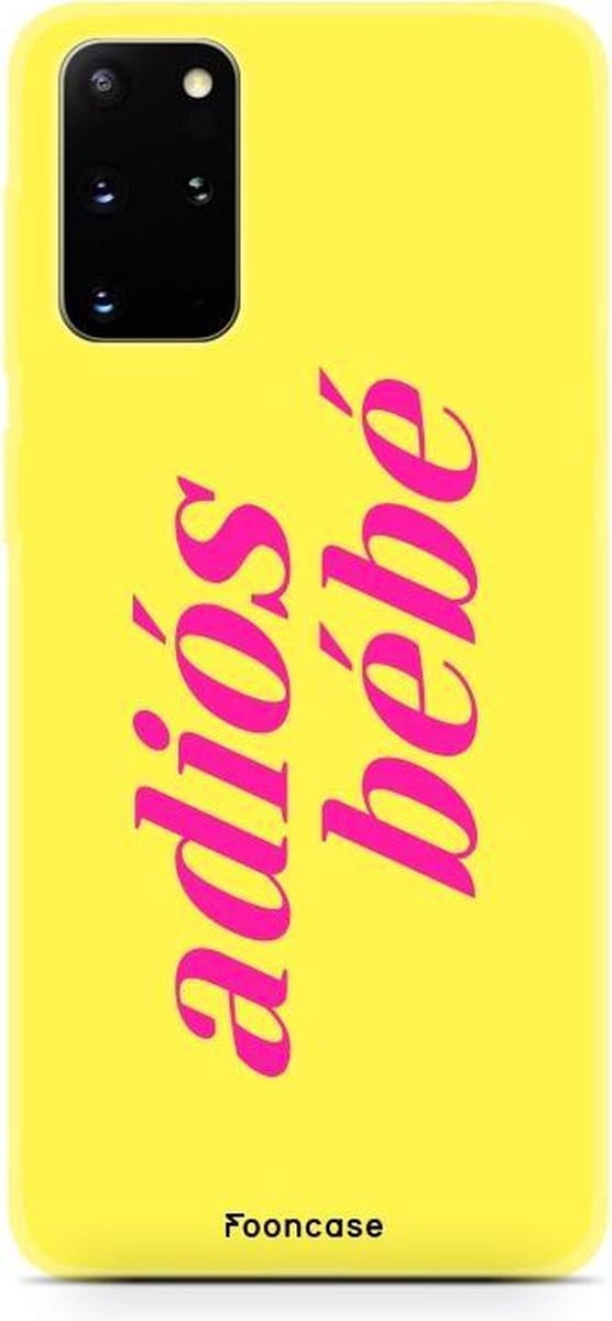 Fooncase Hoesje Geschikt voor Samsung Galaxy S20 Plus - Shockproof Case - Back Cover / Soft Case - Adios Bebe / Geel & Roze