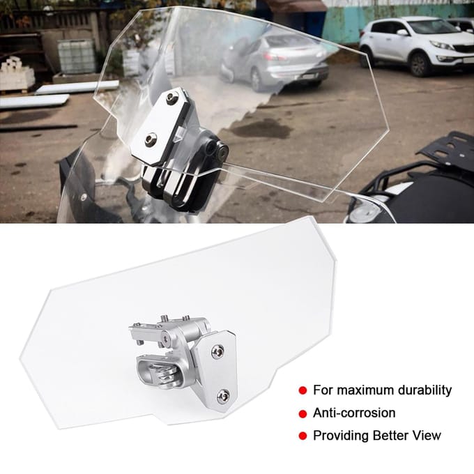 Motorfiets Universele Verstelbare Windscherm Winddeflector Windscherm white