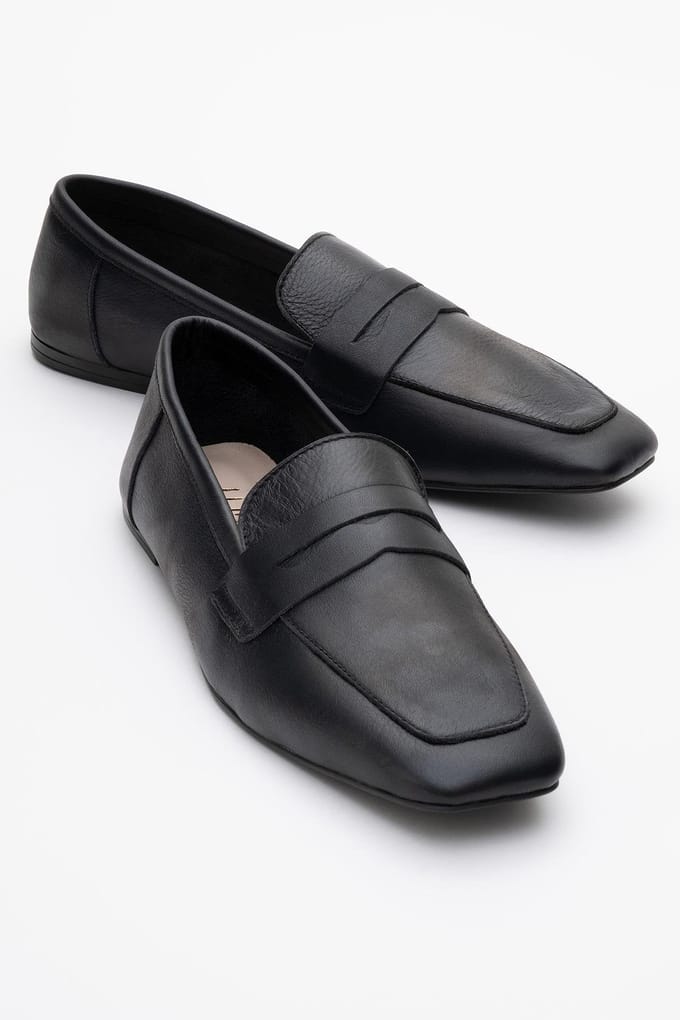 Morne Leren Loafers Dames