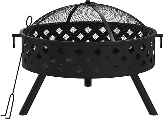 vidaXL - Vuurplaats - met - pook - XXL - 58 - cm - staal