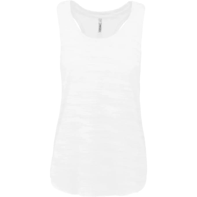 Tank Top Dames M Proact Mouwloos White 65% Polyester, 35% Viscose