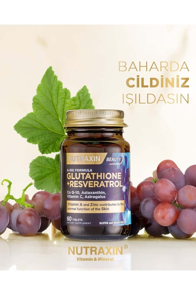 Nutraxin A-Oxi Formula Glutathion Resveratrol 60 Tabletten Astaxanthine Q-10 Zink Koper Selenium 1 PC