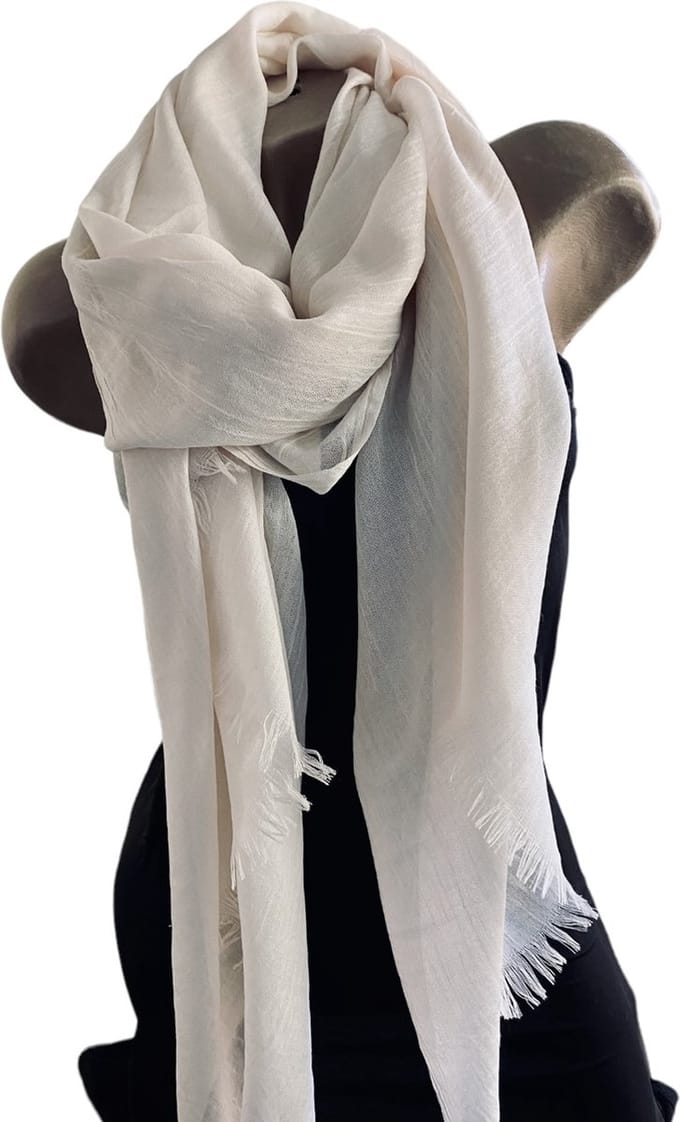 Sjaal effen van viscose 31# 195/105cm Beige