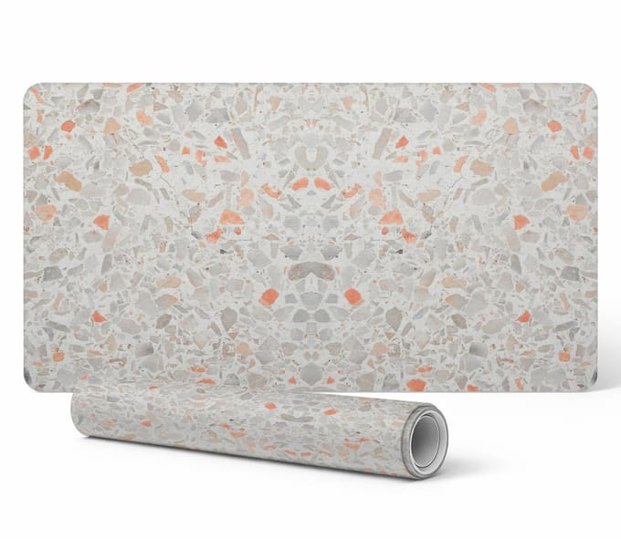Terrazzo symmetrische antislip gaming muismat 90x45 cm