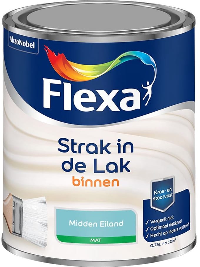Flexa - Strak In De Lak Binnenlak Mat - Midden Eiland - Mengverf - 750 Ml