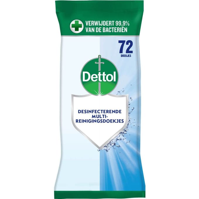 Reinigingsdoekjes Dettol antibacterieël Cleanser 72stuks