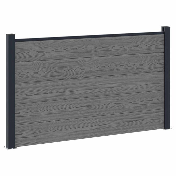 vidaXL - Hekset - 180 - x - 105 - cm - WPC - en - Aluminium - Grijs
