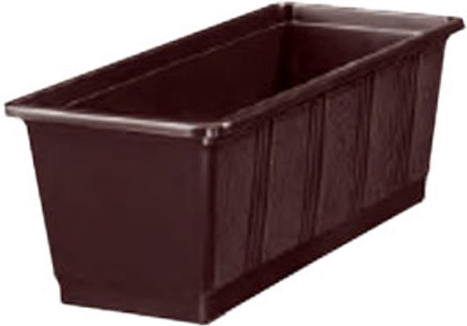 Geli Plantenbak kunststof - bruin - 60 x 17,5 x 14,5 cm - Bloembakken/plantenbakken voor binnen/buiten