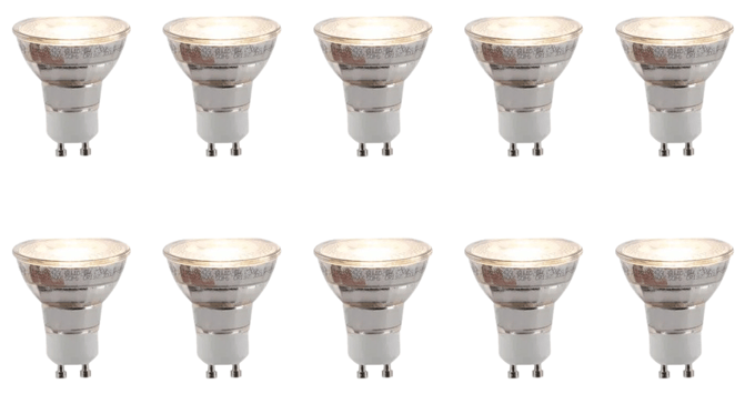 Set van 10 - Lucide Reflector GU10 Spot - Ø 5 cm - 8 W